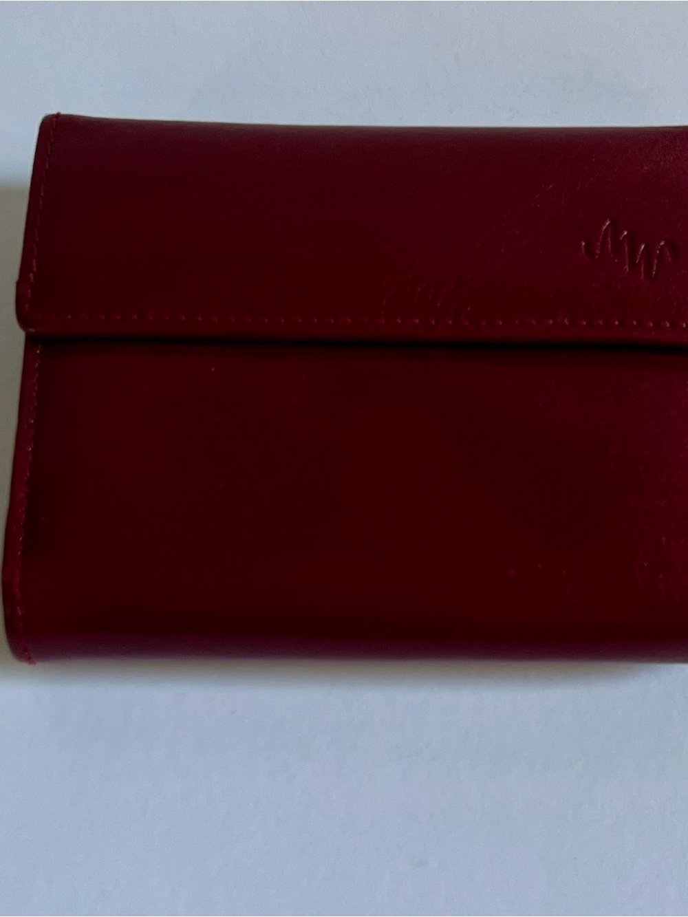 Vintage Monsac Red Leather Wallet Trifold Burgundy - Picture 2 of 7